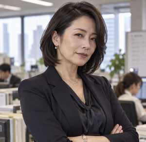 腕を組んだオフィスの先輩